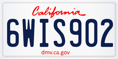 CA license plate 6WIS902