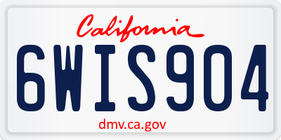 CA license plate 6WIS904