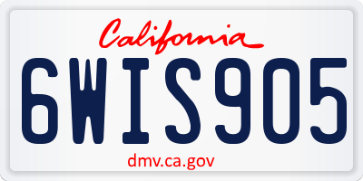 CA license plate 6WIS905