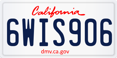 CA license plate 6WIS906