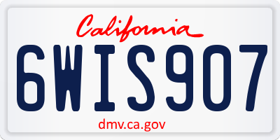 CA license plate 6WIS907