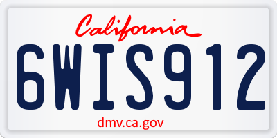 CA license plate 6WIS912