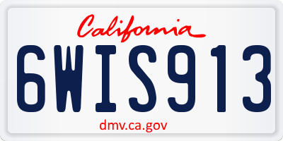 CA license plate 6WIS913