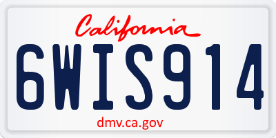 CA license plate 6WIS914