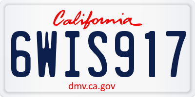 CA license plate 6WIS917