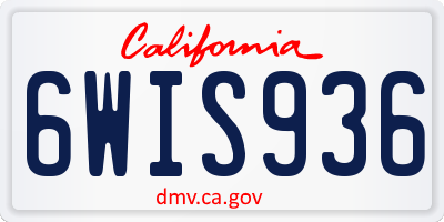 CA license plate 6WIS936