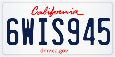 CA license plate 6WIS945