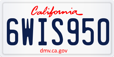 CA license plate 6WIS950
