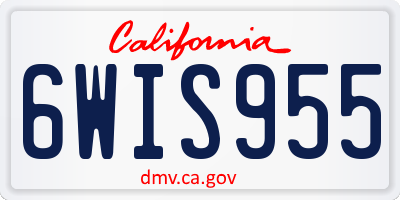 CA license plate 6WIS955