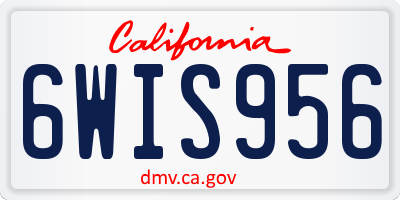 CA license plate 6WIS956