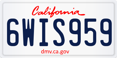CA license plate 6WIS959