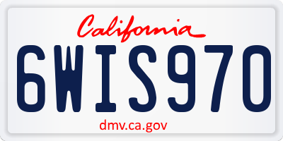 CA license plate 6WIS970