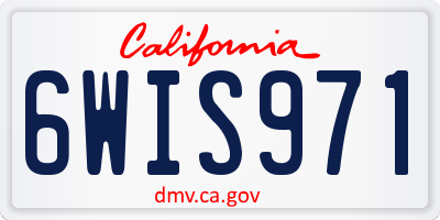 CA license plate 6WIS971
