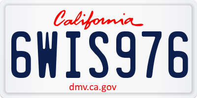 CA license plate 6WIS976