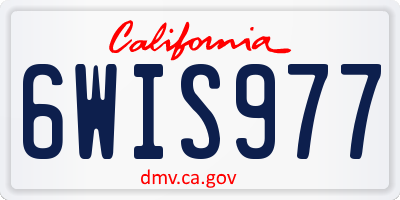 CA license plate 6WIS977