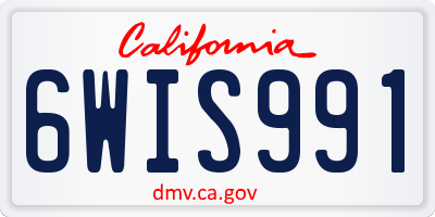 CA license plate 6WIS991