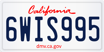 CA license plate 6WIS995