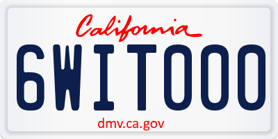CA license plate 6WIT000