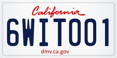 CA license plate 6WIT001