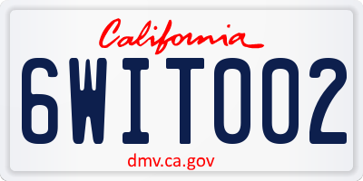 CA license plate 6WIT002