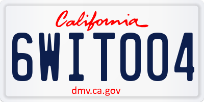 CA license plate 6WIT004
