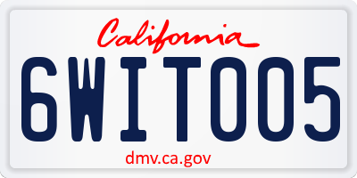 CA license plate 6WIT005