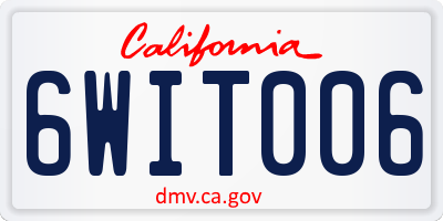 CA license plate 6WIT006