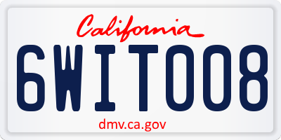 CA license plate 6WIT008