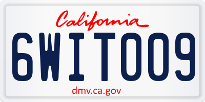 CA license plate 6WIT009