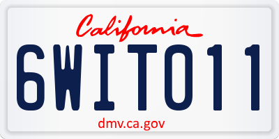 CA license plate 6WIT011