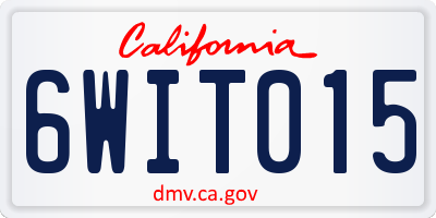 CA license plate 6WIT015