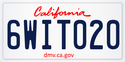 CA license plate 6WIT020