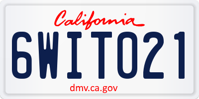 CA license plate 6WIT021