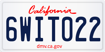 CA license plate 6WIT022