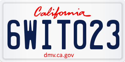 CA license plate 6WIT023
