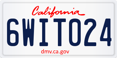 CA license plate 6WIT024