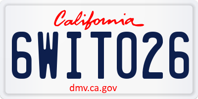 CA license plate 6WIT026
