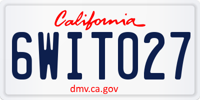 CA license plate 6WIT027
