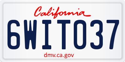 CA license plate 6WIT037