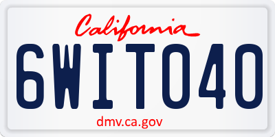 CA license plate 6WIT040