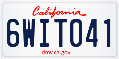 CA license plate 6WIT041