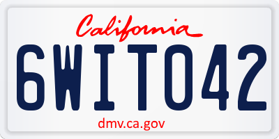 CA license plate 6WIT042