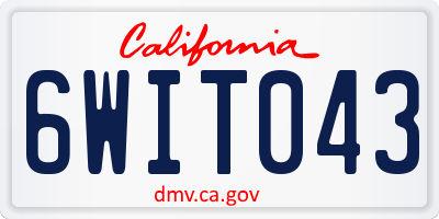 CA license plate 6WIT043