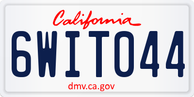 CA license plate 6WIT044