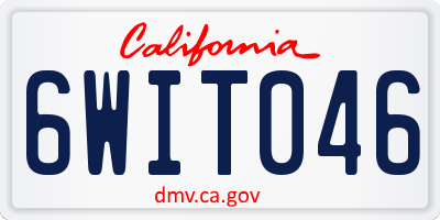 CA license plate 6WIT046