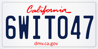 CA license plate 6WIT047