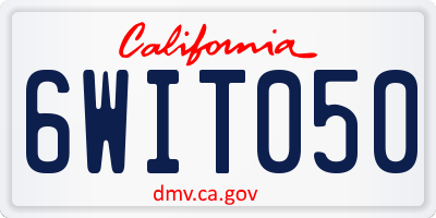 CA license plate 6WIT050