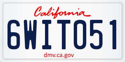 CA license plate 6WIT051