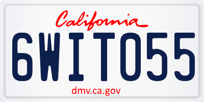 CA license plate 6WIT055