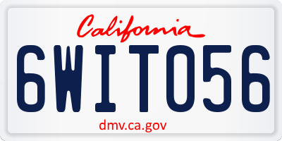 CA license plate 6WIT056